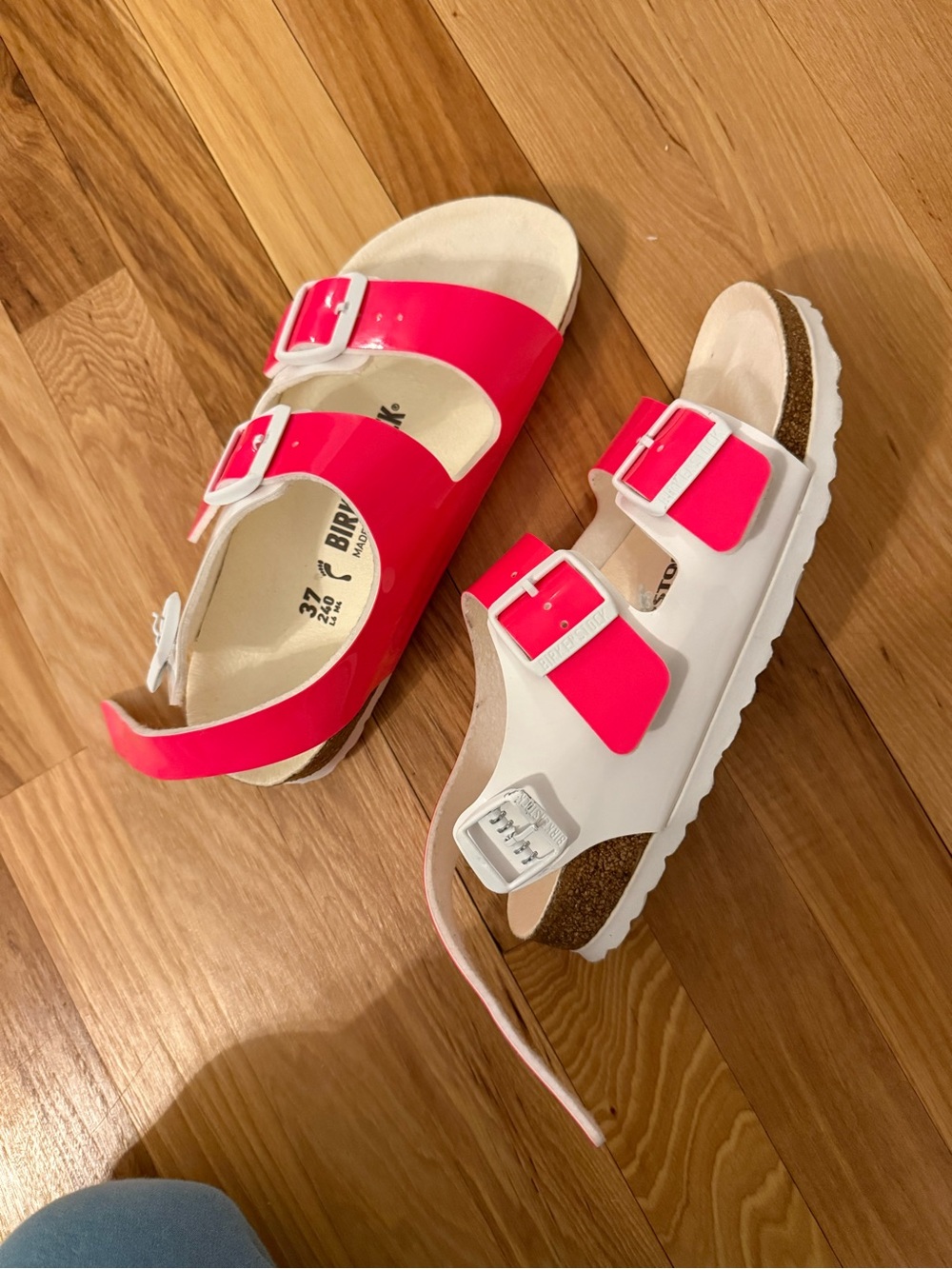 Birkenstock Milano Sandals in Neon Pink - Picture 4 of 5